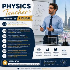 Physics Teacher Required in Dubai