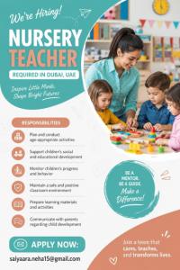 Nursery Teacher Required in Dubai