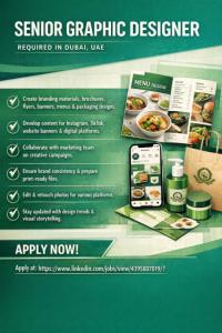 Senior Graphic Designer Required in Dubai