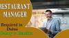 Restaurant Manager Required in Dubai