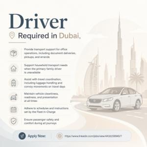 Driver Required in Dubai