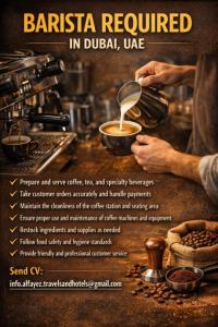 Barista Required in Dubai